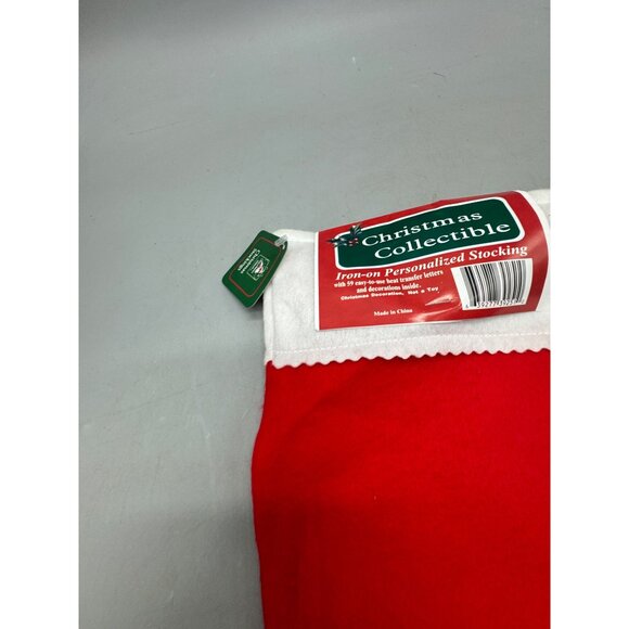 Christmas Collectible Iron-On Personalized Stocking With Felt Letters Red READ - Picture 2 of 6